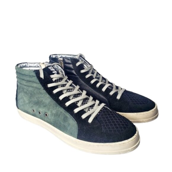 P448 Skate Suede & Leather High Top Green & Black Sneaker. Size 10.5/44 - Picture 9 of 11